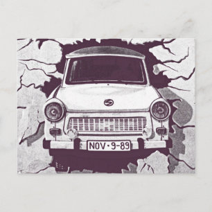 Trabant Car, Black & White, Berlijnse muur (1) Briefkaart