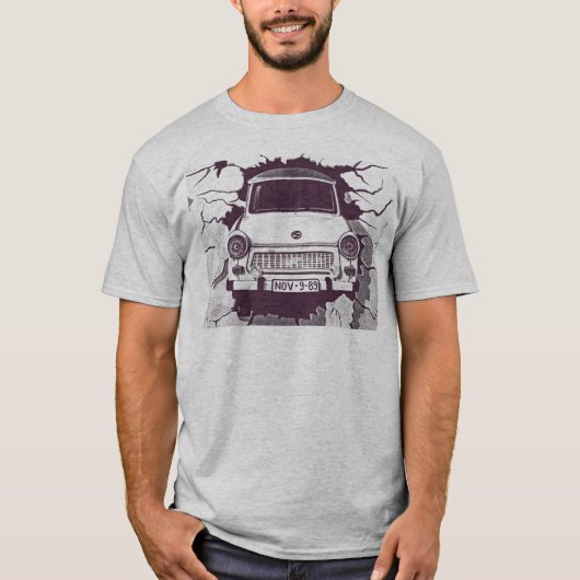 Trabant Car, Black & White, Berlijnse muur (1) T-shirt (Voorkant)