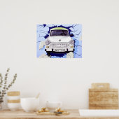 Trabant Car, Bleek Blue, Berlijnse muur Poster (Keuken)
