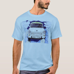 Trabant Car, Bleek Blue, Berlijnse muur T-shirt