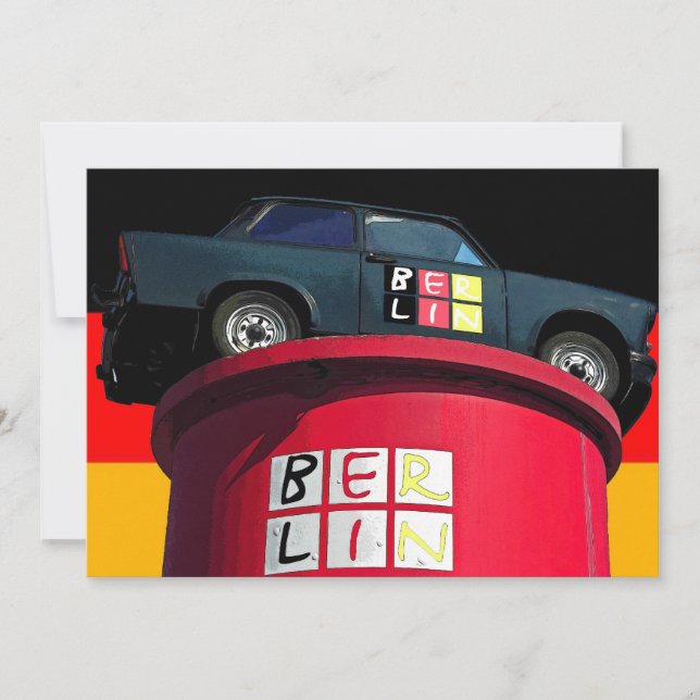 Trabant Car, Duitse vlag, Berlijnse Logo (Voorkant)