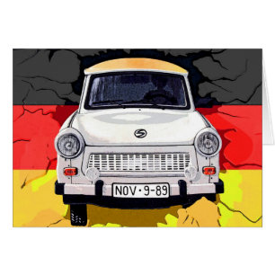 Trabant Car en German Flag, Berlin Wall