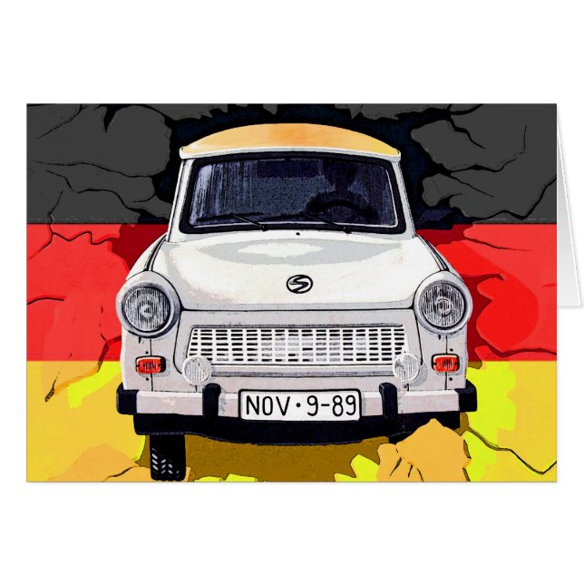 Trabant Car en German Flag, Berlin Wall (Voorkant Horizontaal)
