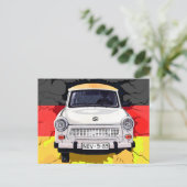 Trabant Car en German Flag, Berlin Wall Briefkaart (Staand voorkant)