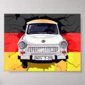 Trabant Car en German Flag, Berlin Wall Poster (Voorkant)