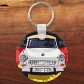 Trabant Car en German Flag, Berlin Wall Sleutelhanger (Voorkant)