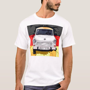 Trabant Car en German Flag, Berlin Wall T-shirt
