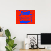 Trabant Car en Red/Blue Berlin Wall Poster (Thuiskantoor)