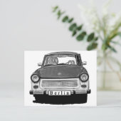 Trabant Car Front, Black and White, Berlijn Briefkaart (Staand voorkant)
