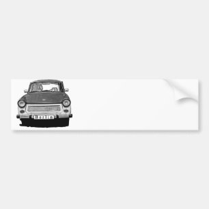 Trabant Car Front, Black and White, Berlijn Bumpersticker