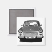 Trabant Car Front, Black and White, Berlijn Magneet (Voorkant / Achterkant)
