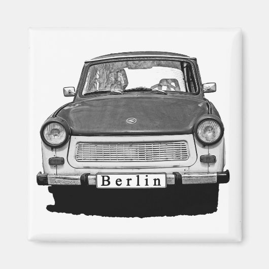 Trabant Car Front, Black and White, Berlijn Magneet (Voorkant)