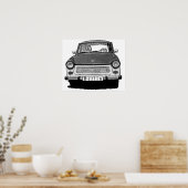 Trabant Car Front, Black and White, Berlijn Poster (Keuken)