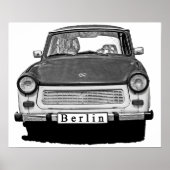 Trabant Car Front, Black and White, Berlijn Poster (Voorkant)