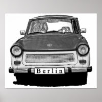Trabant Car Front, Black and White, Berlijn