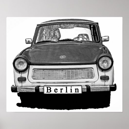 Trabant Car Front, Black and White, Berlijn Poster (Voorkant)