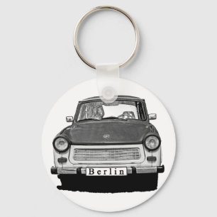 Trabant Car Front, Black and White, Berlijn Sleutelhanger