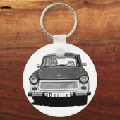 Trabant Car Front, Black and White, Berlijn Sleutelhanger (Voorkant)