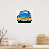 Trabant Car Front, Blue & Yellow, Berlijn Poster (Keuken)