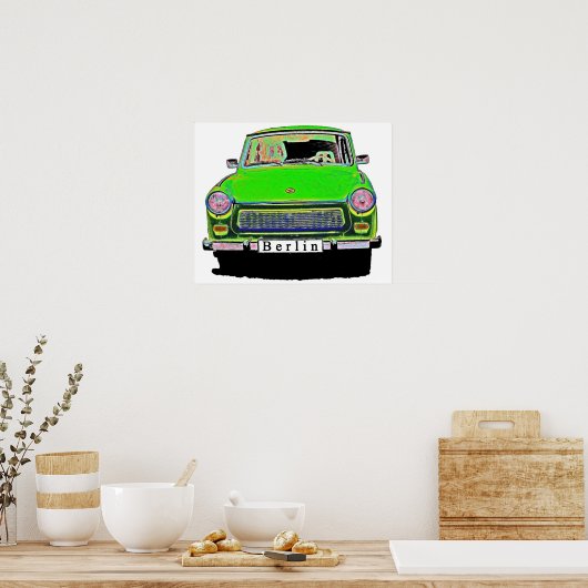 Trabant Car in Green, Berlijn Poster (Keuken)