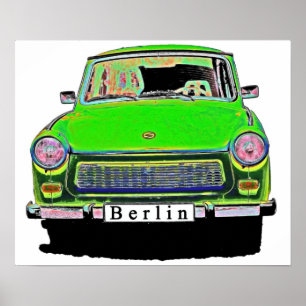Trabant Car in Green, Berlijn Poster