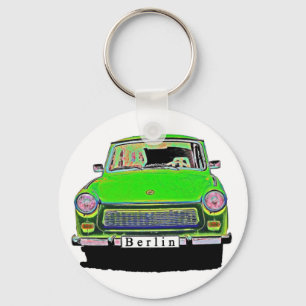 Trabant Car in Green, Berlijn Sleutelhanger