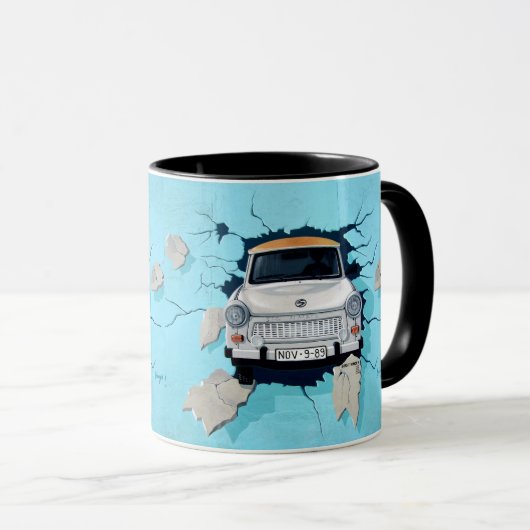 Trabant Duits Papier Jaguar Wall Berlin Auto Man Mok (Voorkant rechts)