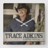 Trace Adkins Vierkante Klok (Voorkant)