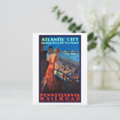  tracé Atlantic City Railroad Travel Poster Briefkaart (Staand voorkant)
