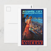  tracé Atlantic City Railroad Travel Poster Briefkaart (Voorkant / Achterkant)