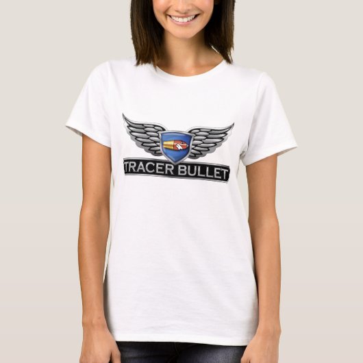 Traceerbulletschild met vleugels t-shirt (Voorkant)