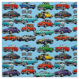Tracering Klassieke Auto's Collagepatroon Stof