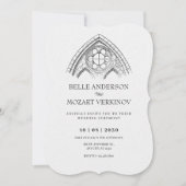  tracery minimalistische eenvoudige bruiloft kaart (Voorkant)