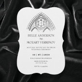 tracery minimalistische eenvoudige bruiloft kaart