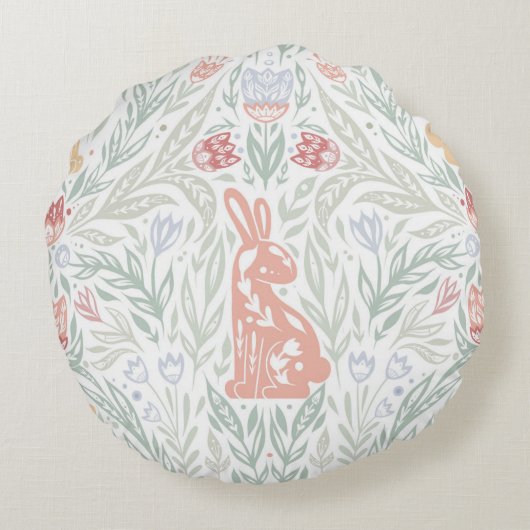 Tracery Pasen Rond Kussen (Achterkant)