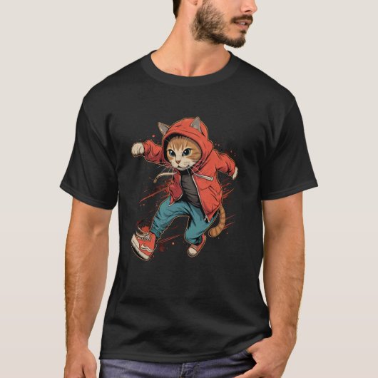 Traceur Kat op Parkour T-shirt (Voorkant)