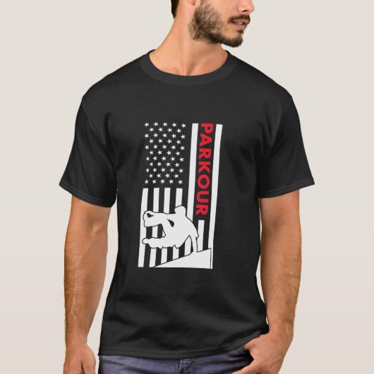 Traceur Vs Vlag Parkour 1 T-shirt (Voorkant)