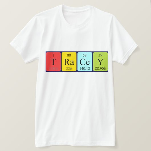 Tracey periodiek table name shirt (Design voorkant)