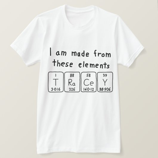 Tracey periodiek table name shirt (Design voorkant)