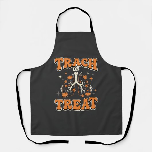 Trach of Behandel Halloween Ademhalingsontwerp Schort (Voorkant)