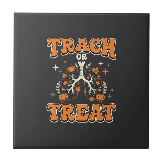 Trach of Behandel Halloween Ademhalingsontwerp Tegeltje (Voorkant)