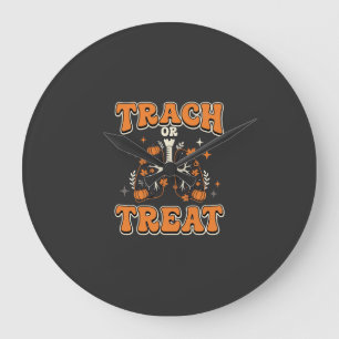 Trach of Treat Halloween Ademhalingsontwerp Grote Klok