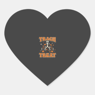 Trach of Treat Halloween Ademhalingsontwerp Hart Sticker