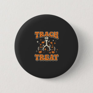 Trach of Treat Halloween Ademhalingsontwerp Ronde Button 5,7 Cm