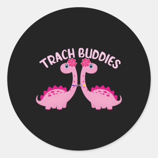 Tracheasaurus Trachea Vrienden Tracheostomie Bewus Ronde Sticker (Voorkant)