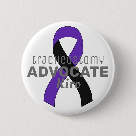 Tracheostomie Advocate Ribbon White Button (Voorkant)