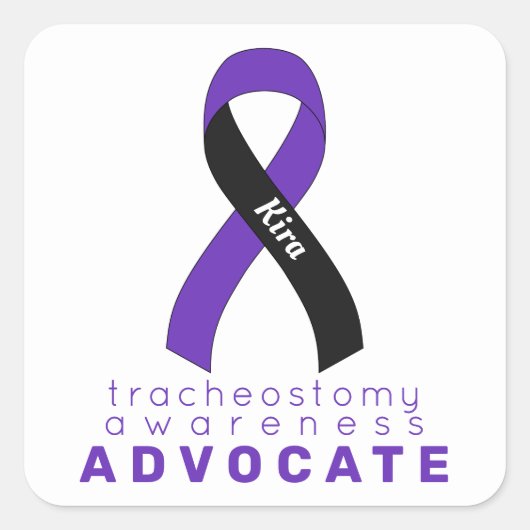 Tracheostomie Advocate White Square Sticker (Voorkant)
