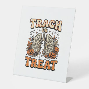 Tracheostomie Halloween Verpleegster Trick Or Trea Reclamebord Met Voetstuk