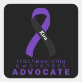 Tracheostomy Advocate Black Square Sticker (Voorkant)