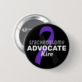 Tracheostomy Advocate Ribbon Black Button (Voorkant /achterkant)